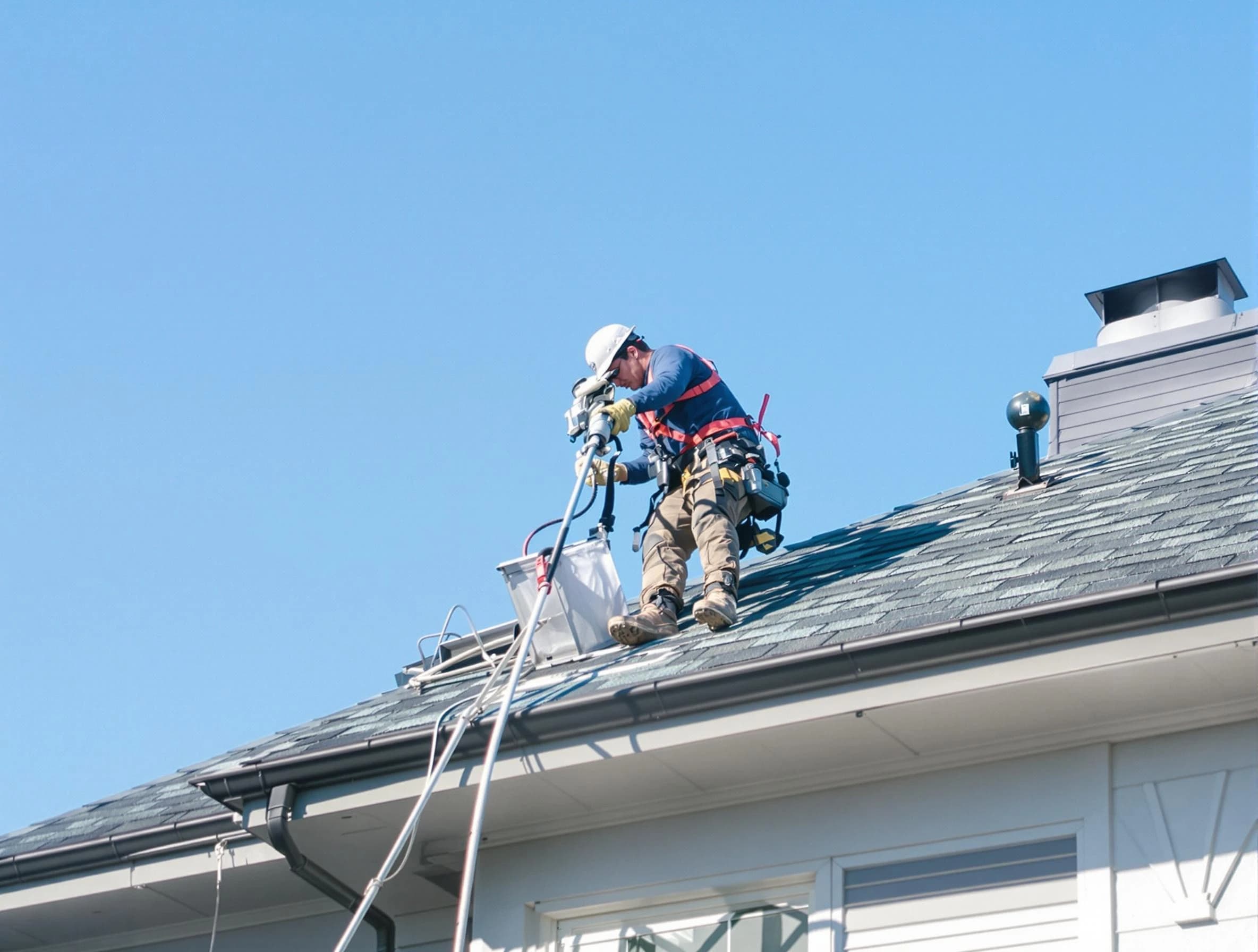 Boulder Dryer Vent Cleaning certified technician cleaning a roof-mounted dryer vent system in Boulder