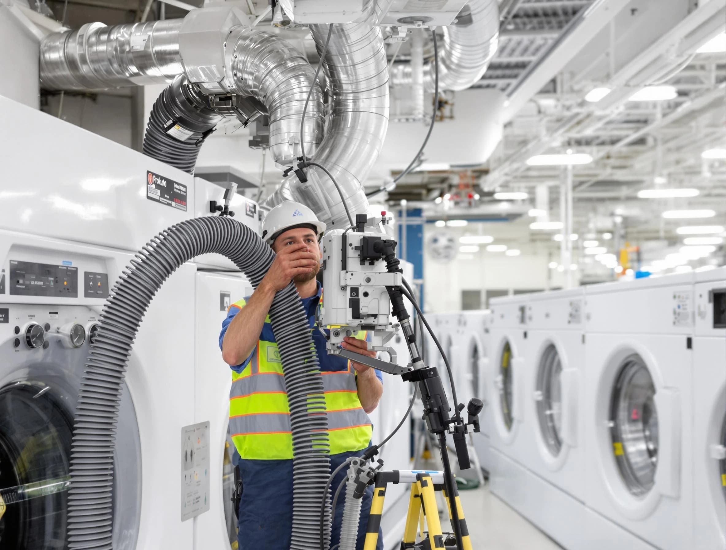 Boulder Dryer Vent Cleaning team performing commercial-grade dryer vent cleaning at a business facility in Boulder