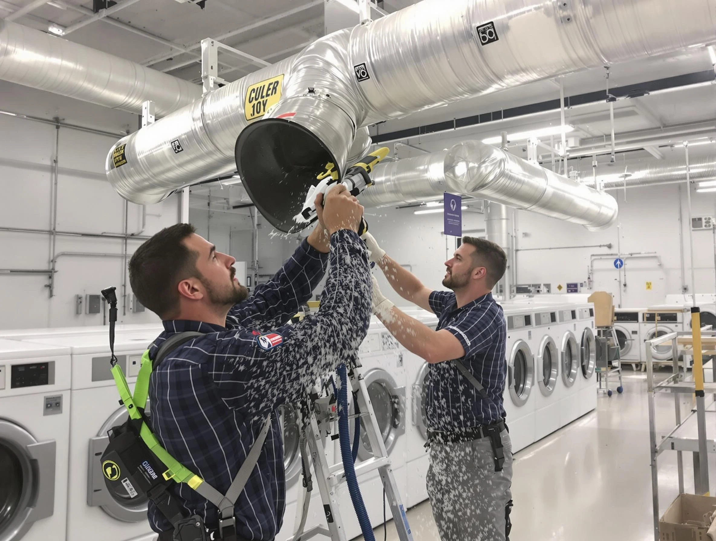 Boulder Dryer Vent Cleaning team performing large-scale commercial dryer vent cleaning in Boulder